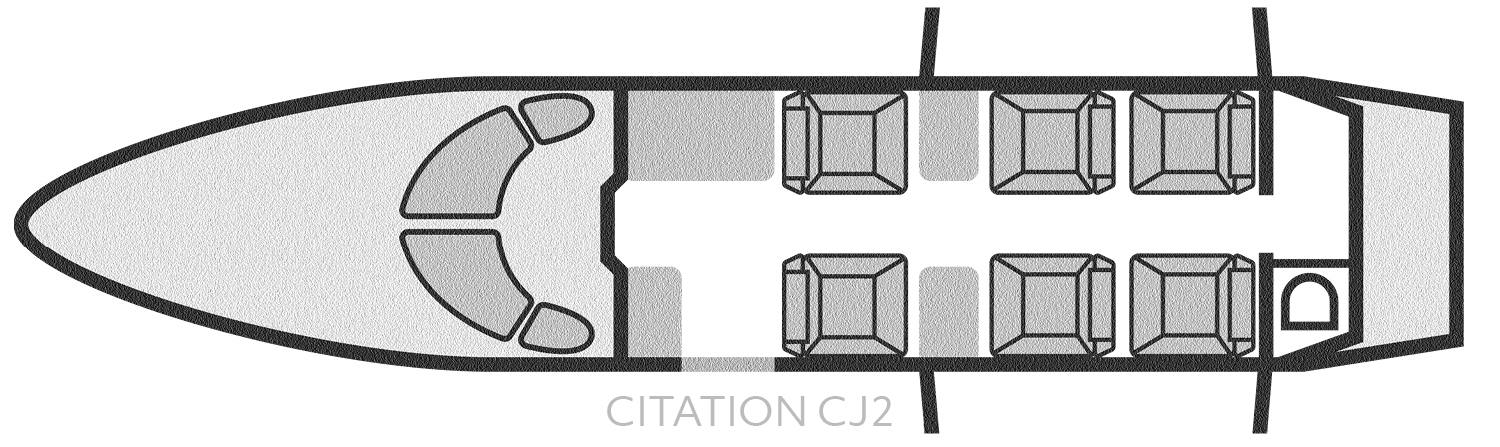 Citation CJ2 - Seating Chart Layout - Baton Rouge Air Charter 