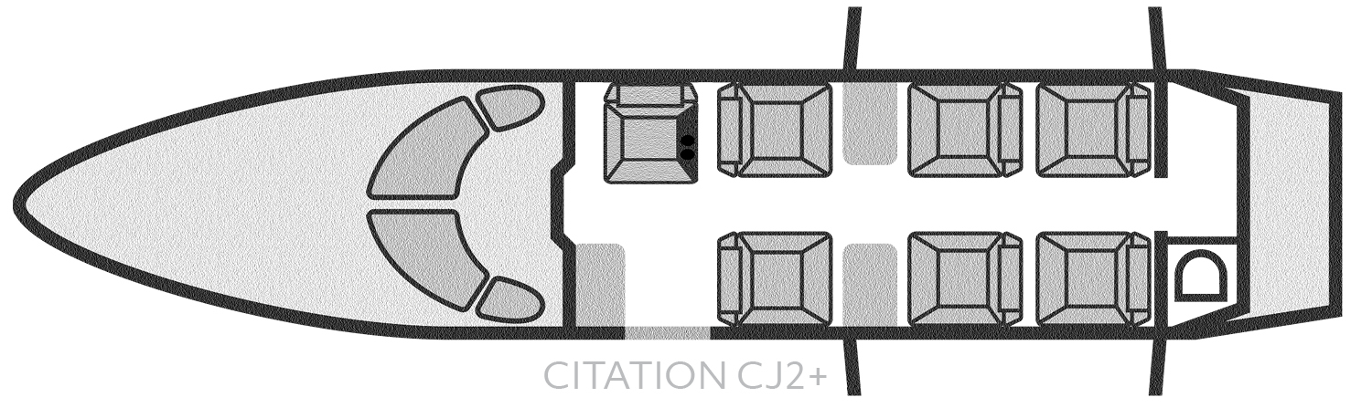 Citation CJ2+ Seating Layout - Baton Rouge Air Charter